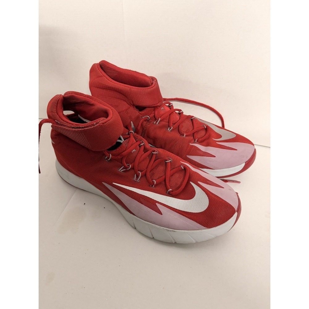 Nike Men's Red and White High-Top Athletic Shoes